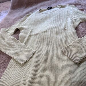 Eileen Fisher Cotton Pistachio Knit Top M